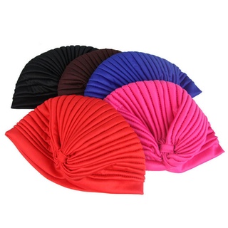 ﹍European and American big-name exotic retro pleated head cap female bohemian hippie solid color t #9