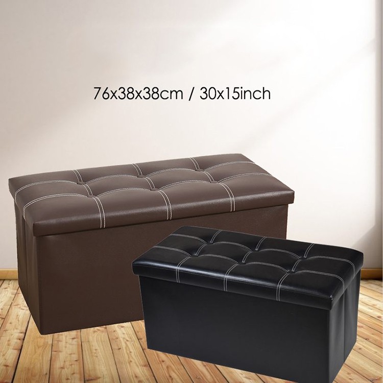 Space Saver Rectangular Folding Sofa Storage Box Chair 76x38x38cm