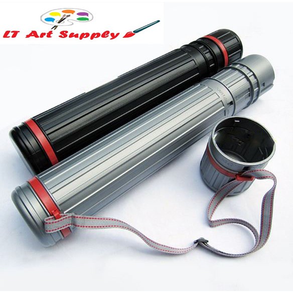 Drawing Tube Blueprint Case Telescoping Art Tube Large Plastic Black