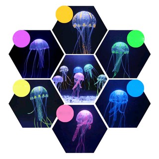 Glowing Luminous Artificial Jellyfish Aquarium Decor Fish Tank Ornament #2