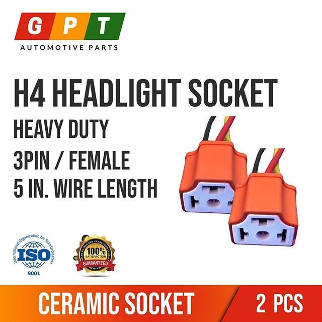 H4 Headlight Socket 2pc High Quality Ceramic Sockets GPT Shopee