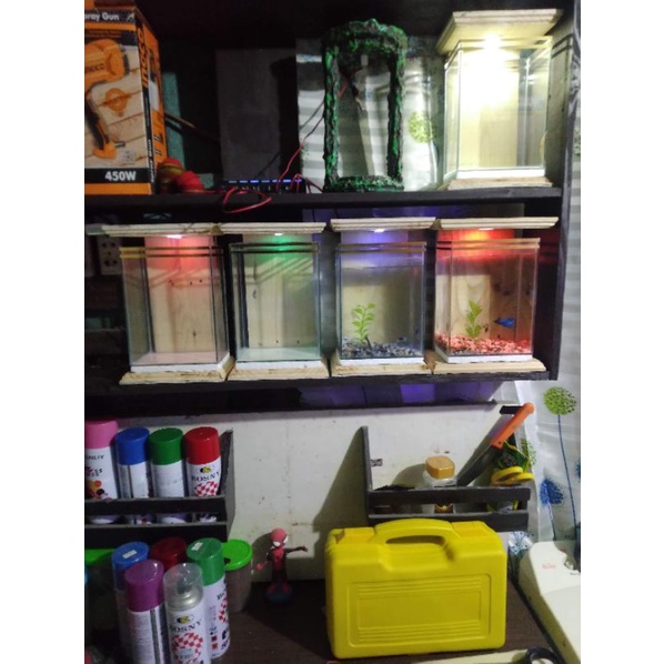 wood frame with lights only!(no accessories and tank)OPEN FOR WS #5