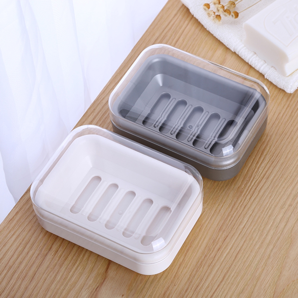 Plastic Soap Dish with Clear Lid Drain Soap Holder for Bathroom Kitchen Shopee Philippines