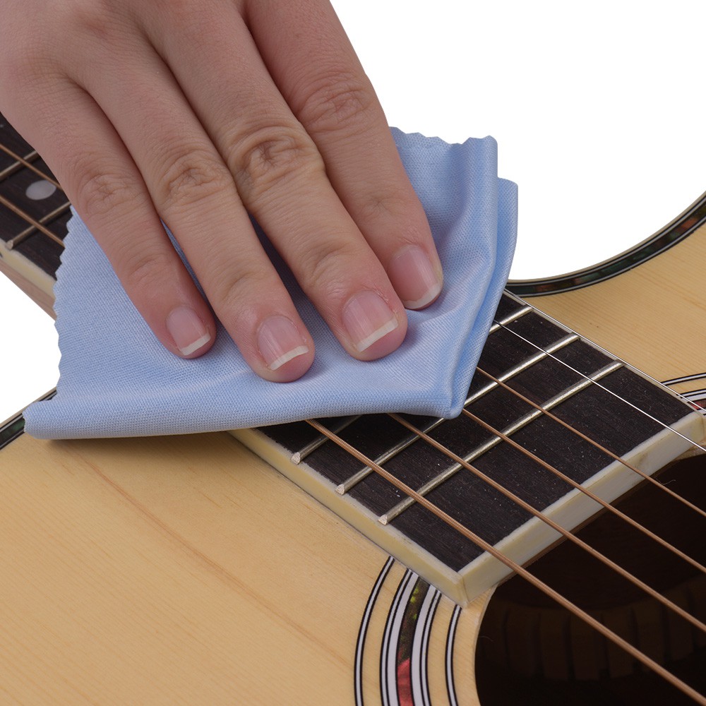 ACCOCO 4pcs Large Microfiber Cleaning Polishing Polish Cloth for Musical Instrument Guitar Violin Piano Clarinet Trumpet Sax （2828cm） 