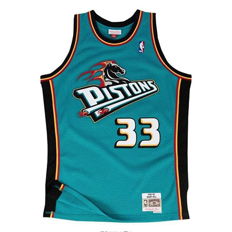 Men's Detroit Pistons Grant Hill Teal Road 1998/99 Hardwood Classics