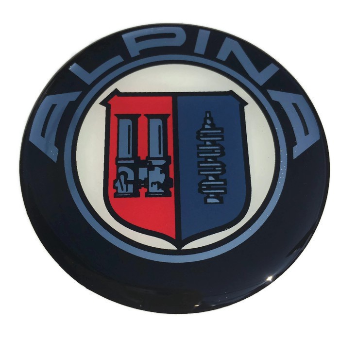 Alpina BM, round resin sticker, embossed, sticker, ALPINA BM, Double ...