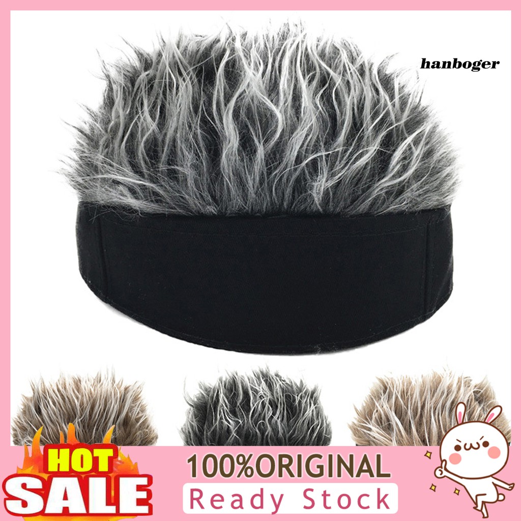 Han_Men Retro Short Wig Headband Hip Hop Hooligan Cap Beanie Cosplay