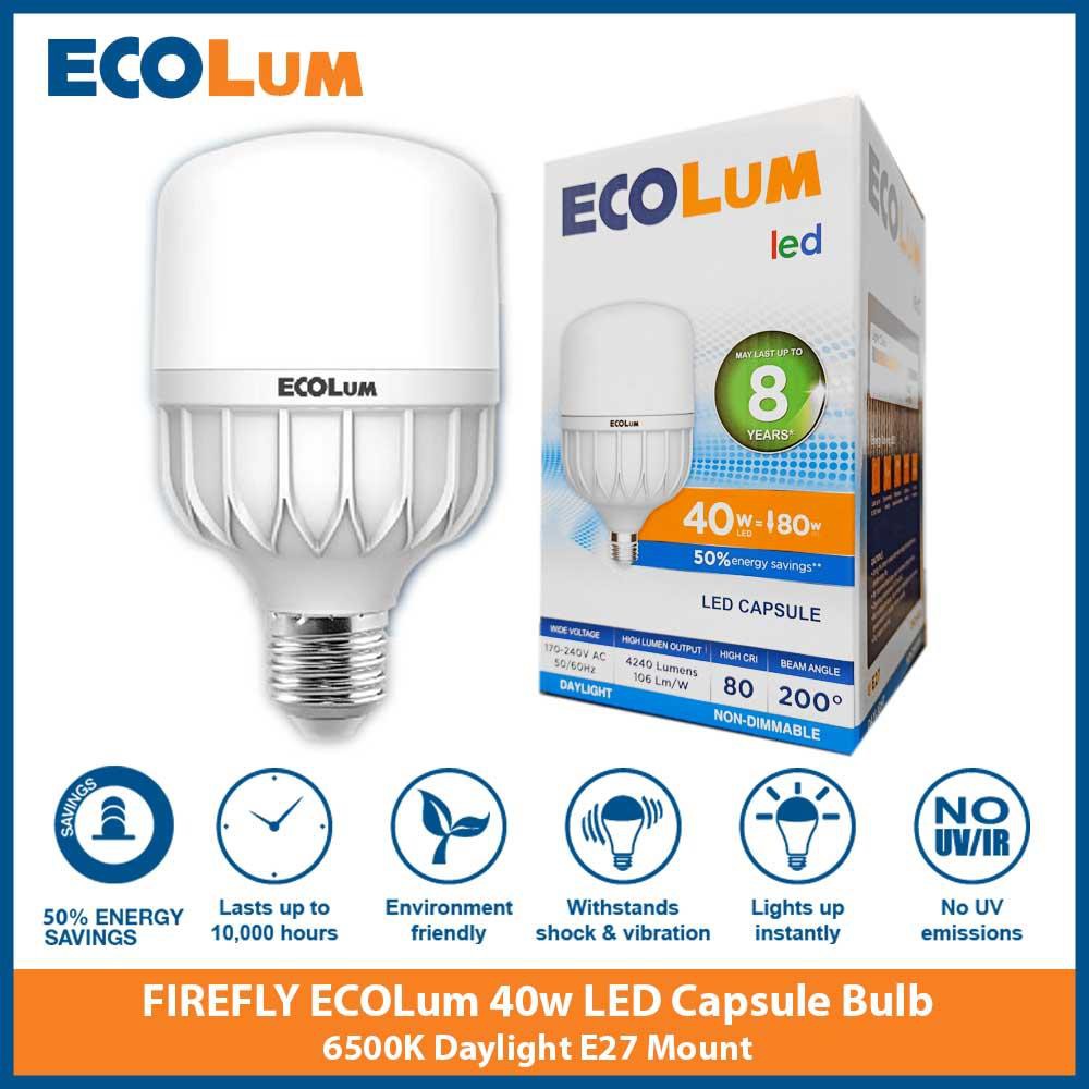 FIREFLY ECOLum 40w 6500K Daylight E27 LED Capsule Bulb Shopee Philippines