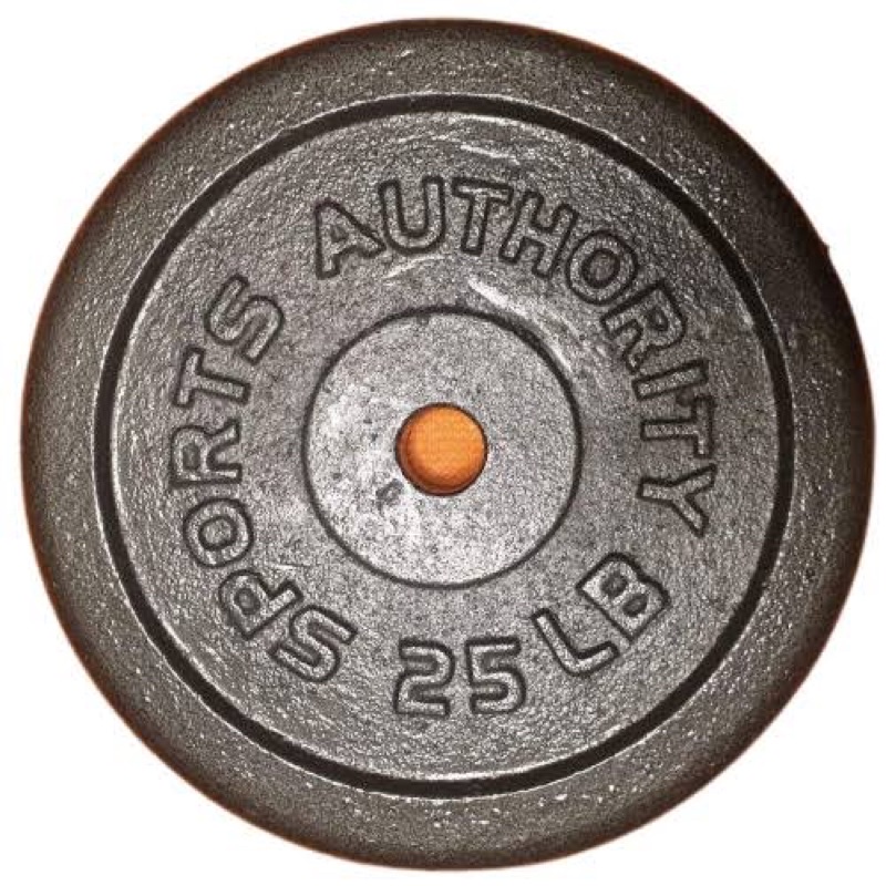 25 / 35 pounds lbs barbell metal plates sports authority dumbbell
