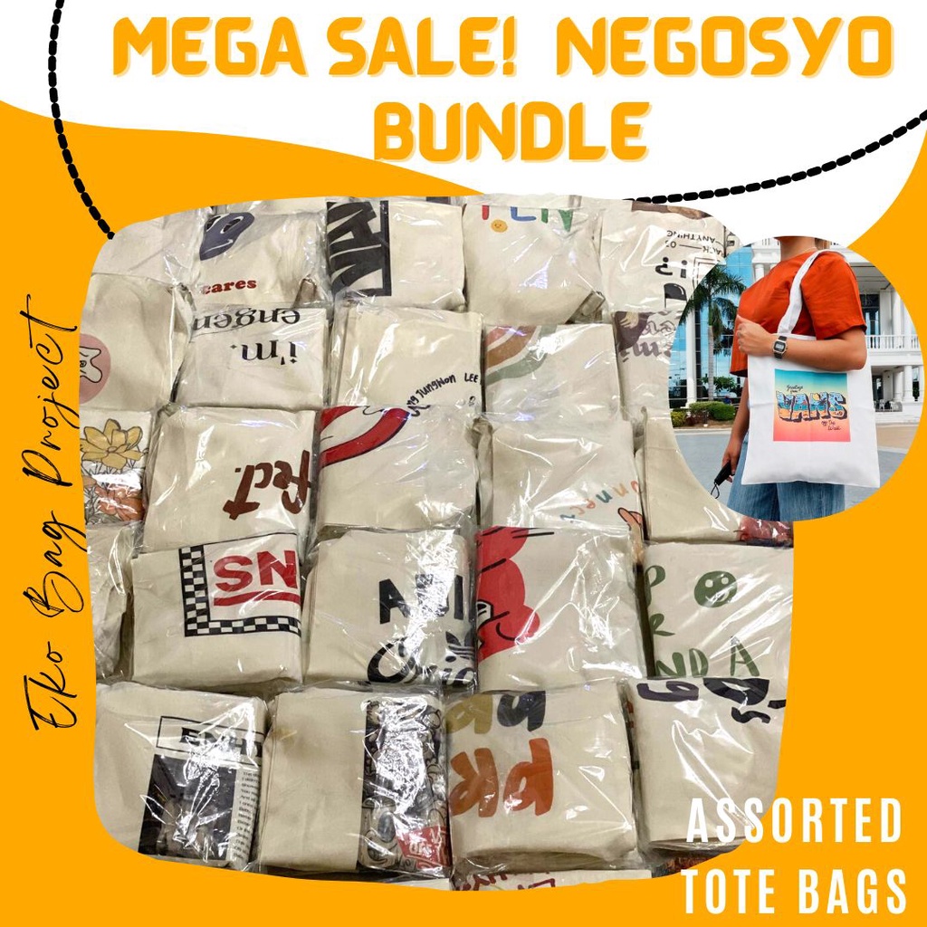 SALE! Assorted 10pcs Negosyo Bundle Tote Bag Katsa Canvas High Quality