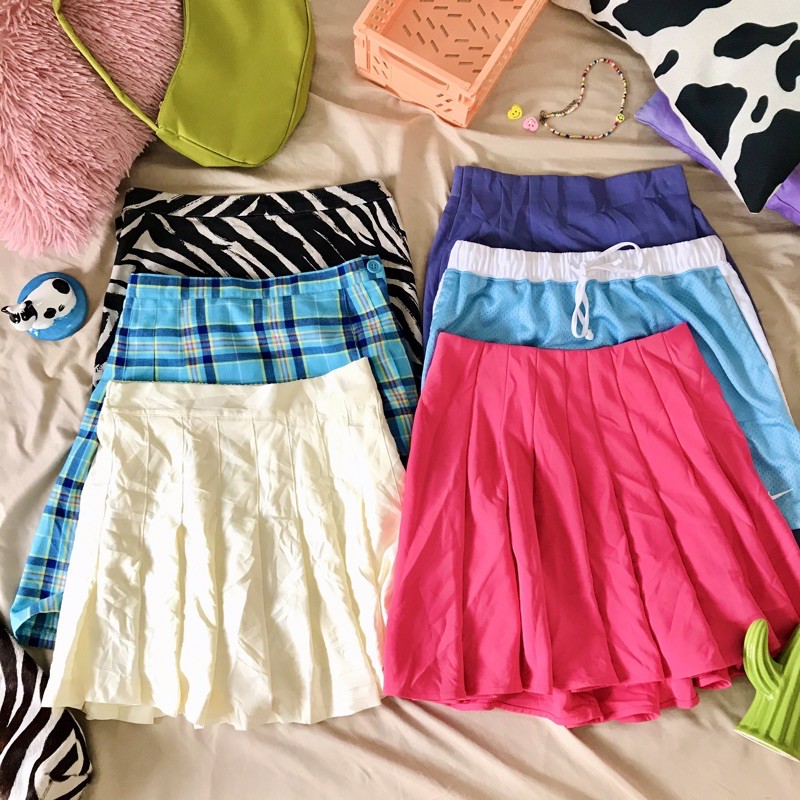 Y2K 2000 Indie Style Skirts, Dress, Tops Tennis Skirt, Zebra Print