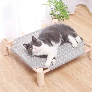 Cat Bed Wood Pet Camping Solid Bed For Dog Detachable Portable Washable Four Seasons Cat Dog Hammock