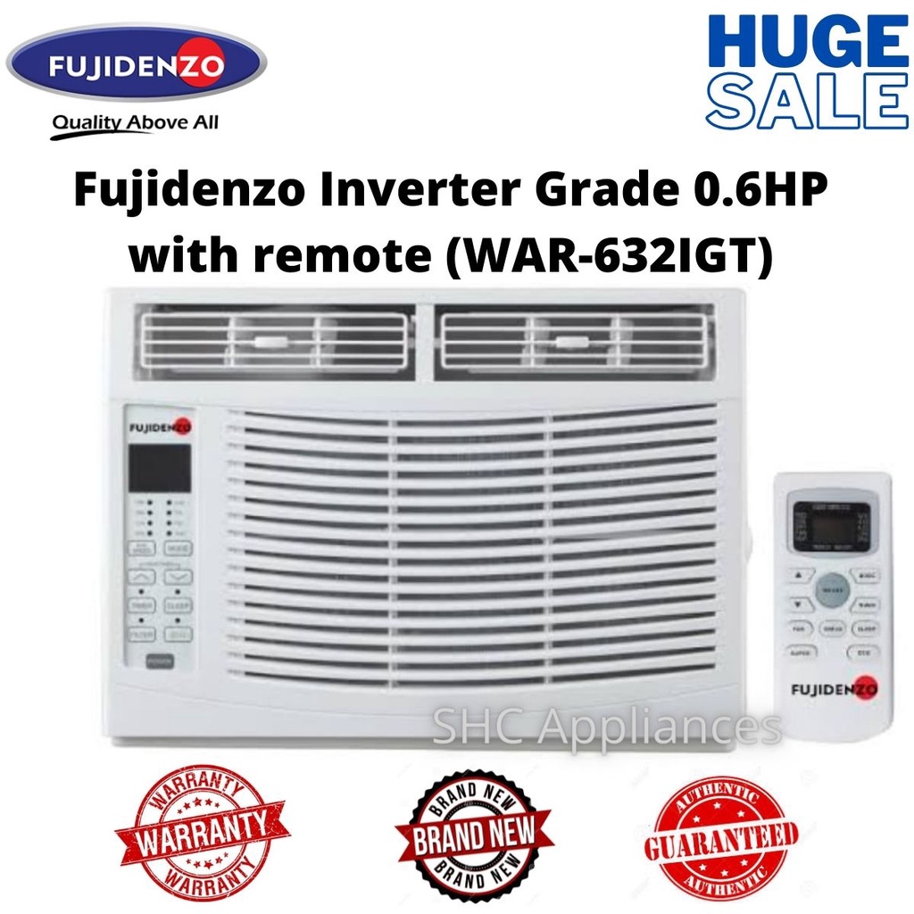 Fujidenzo 0.6hp Inverter Grade Window Type Aircon with Remote Control