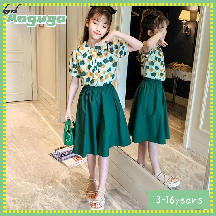 Angugu Children's Fashion 2PCS（Blouses+Skirt）Baby Girl Skirt for Kids