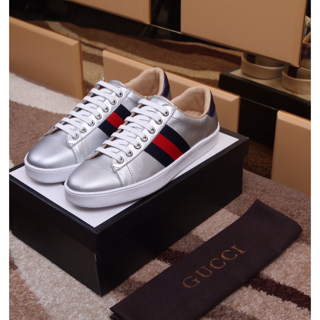 Genuine] Gucci Silver Sneakers For Men | Shopee Philippines