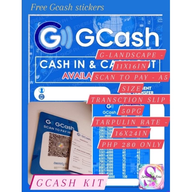 GCASH LAMINATED QR CODE 5R 4R 3R A5 A4 SIZE Shopee Philippines