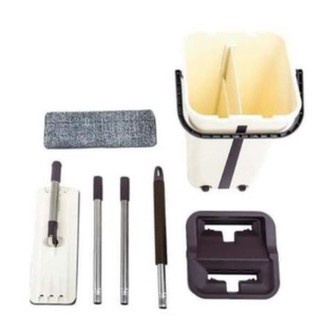 mop with squeezer T + 8 2in1 Self-Wash Squeeze Dry Flat Mop Bucket Tool Kit 360 #5
