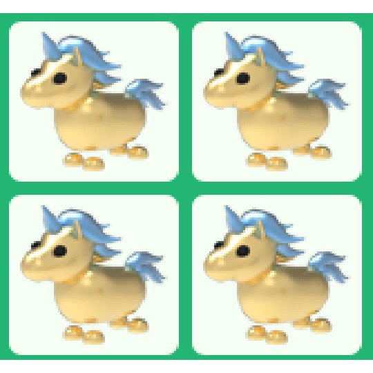 Roblox Adopt Me Ready To Combine Pets For Video Creators 4pcs Full Grown Golden Unicorn Shopee Philippines