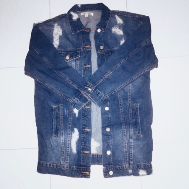 fashion nova distressed denim jacket