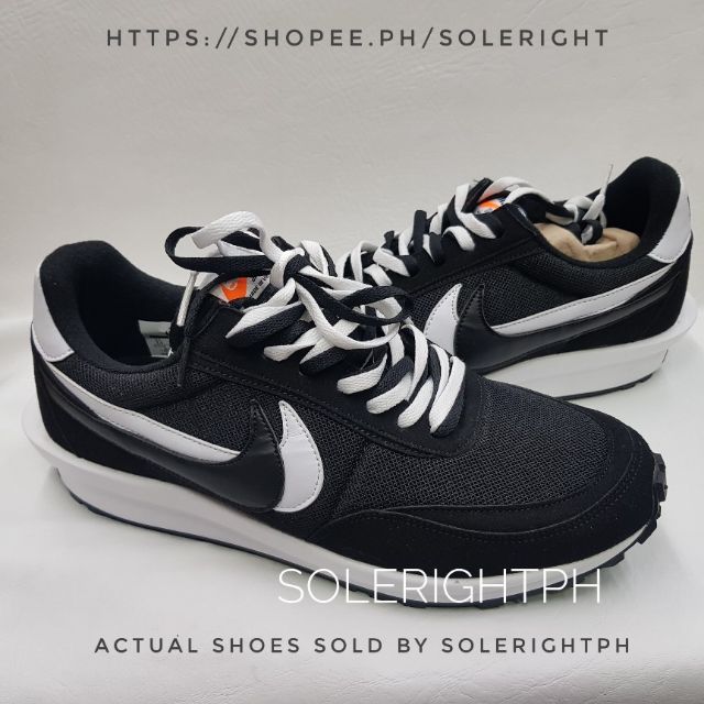 sacai nike black white