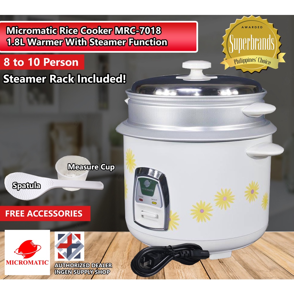 Micromatic Rice Cooker with Steamer and Warmer 1.8L 10 Cups Shopee