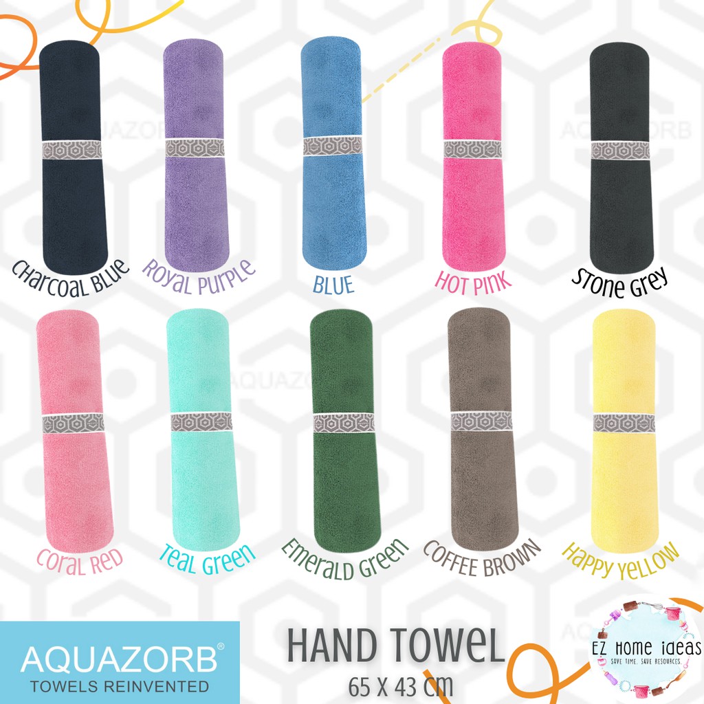 AQUAZORB Hand Towel / Small Towel 65 x 43cm. Right size to dry off your