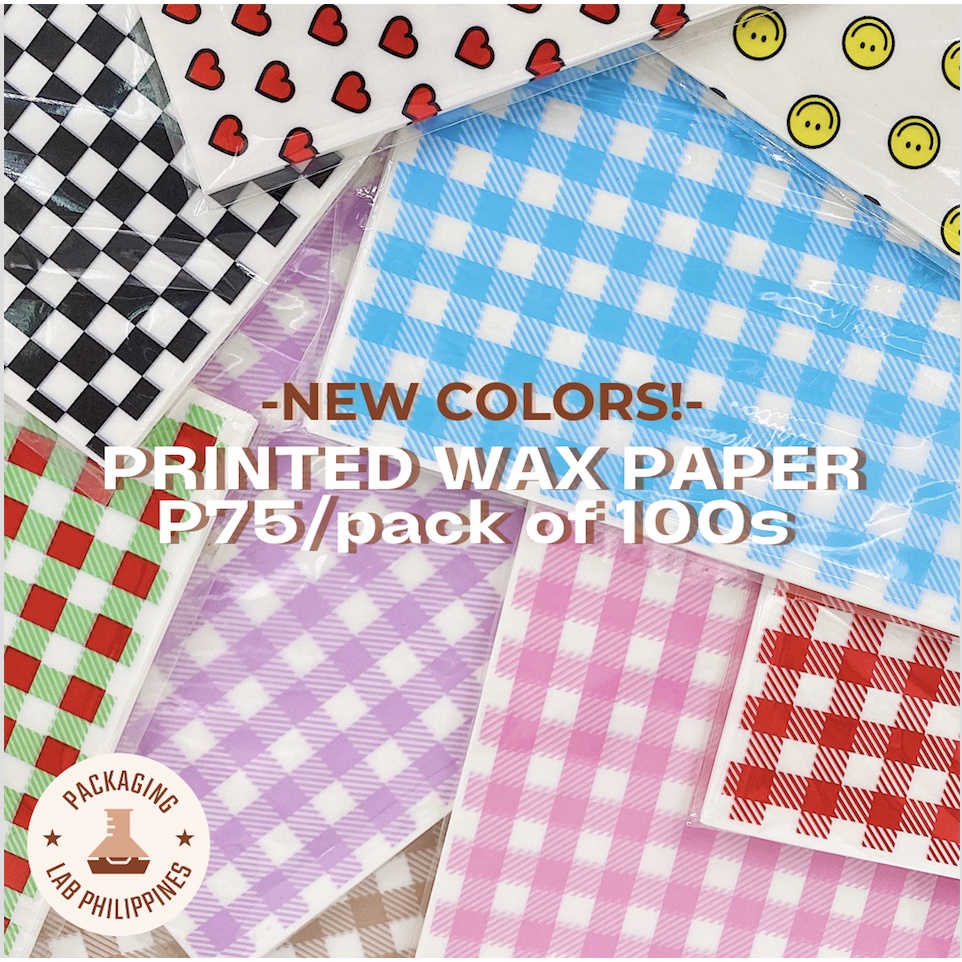 [100pcs] NEW DESIGNS Printed Wax Paper Checkered Wax Paper Shopee