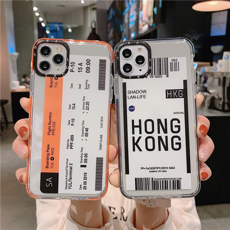 Fly Hong Kong International Two Color Air Tickets Case Iphone 12 11 X Xs Max Xr 6s 7 8 Plus Soft Cover Shopee Philippines