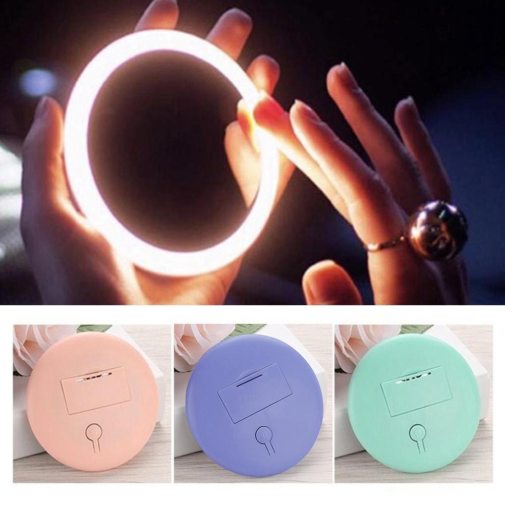 Mini Luminous Ring Light Makeup Mirror Carry LED With Light HD Makeup