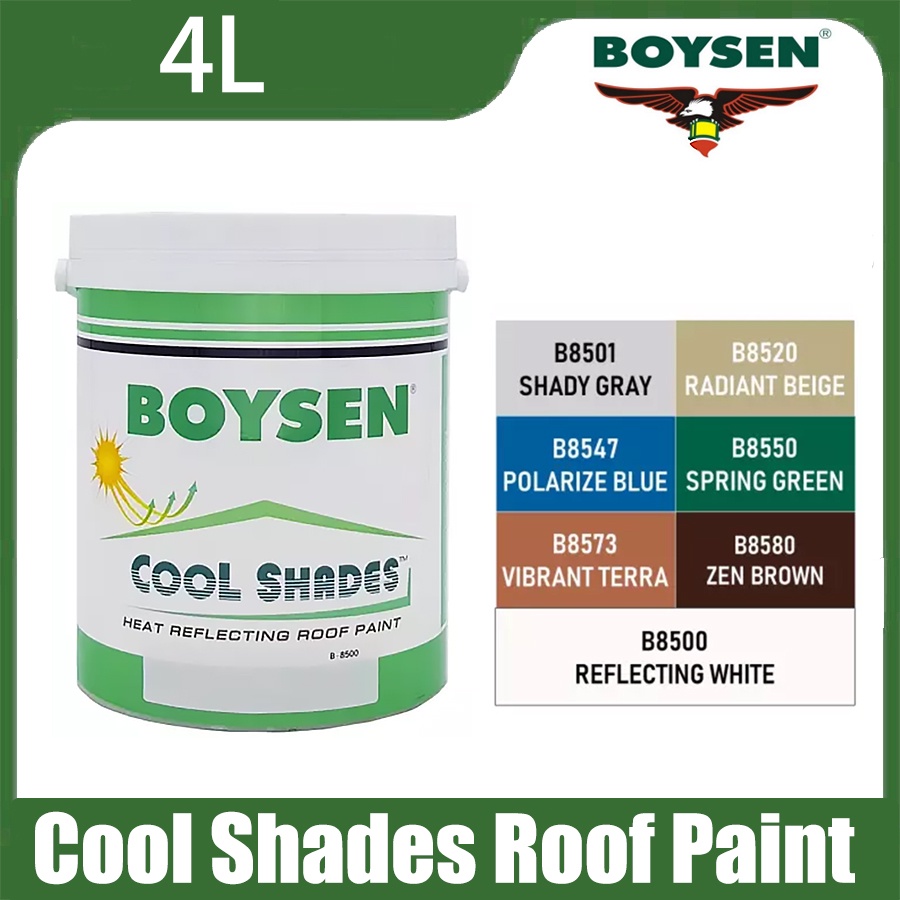 BOYSEN Original Cool Shades Roof Paint 4L Cooling paint, waterproof