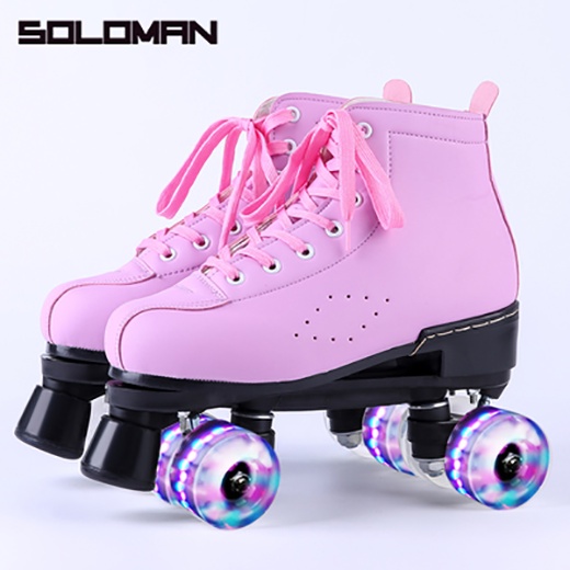 SOLOMAN Roller Skates Leather Fabric PU Wheel Roller Skates Adult