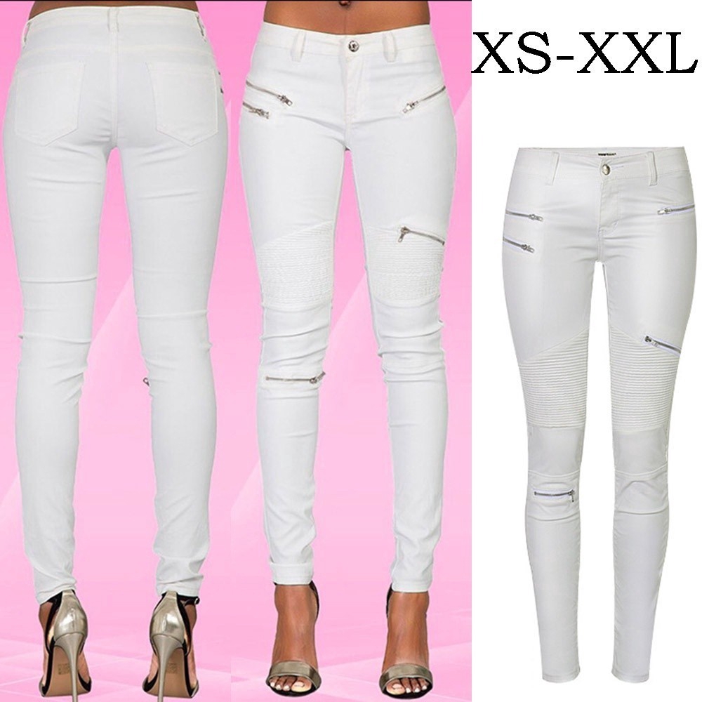 white leather jeans