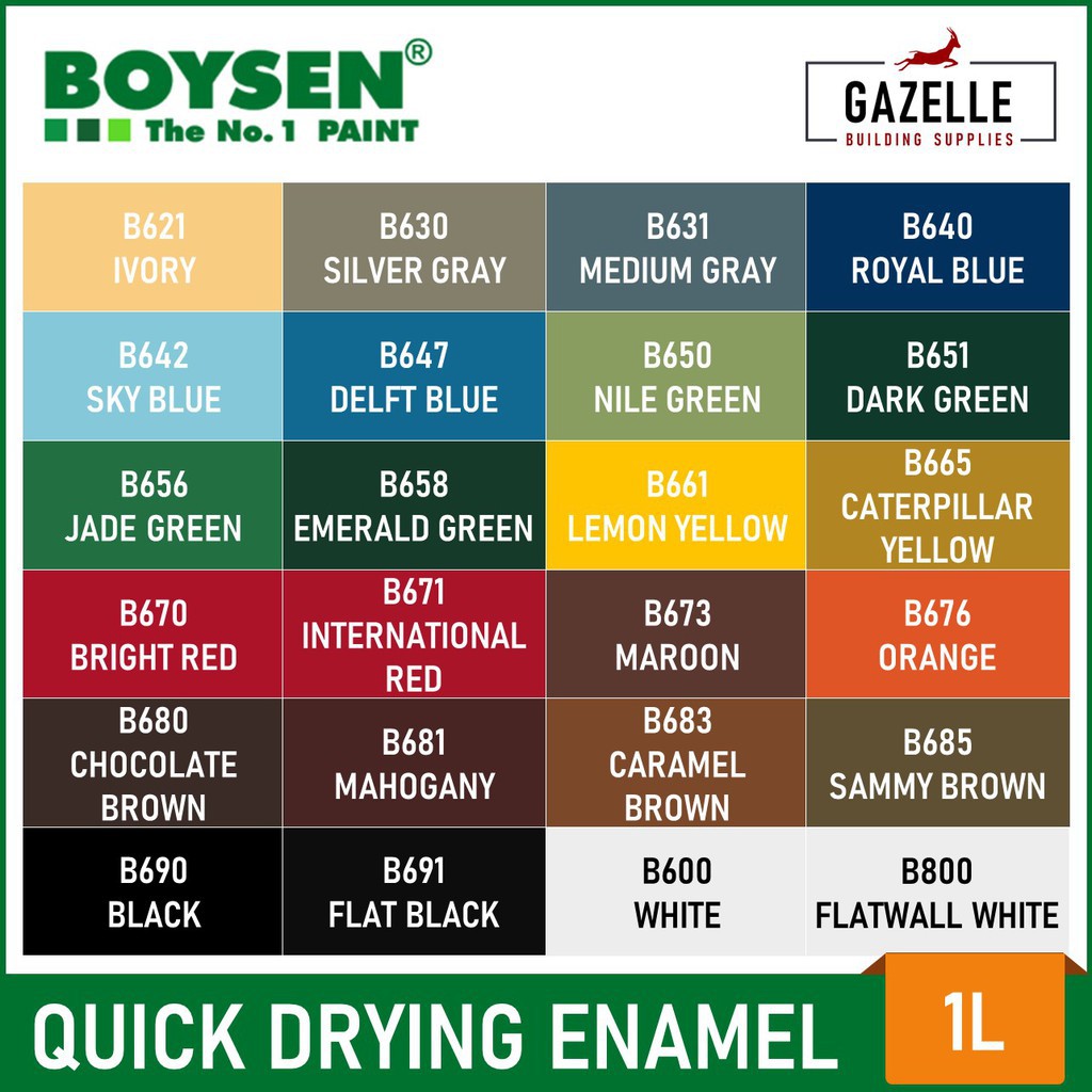 Boysen Flatwall Enamel (White) 1L (For Wood & Metal Surfaces