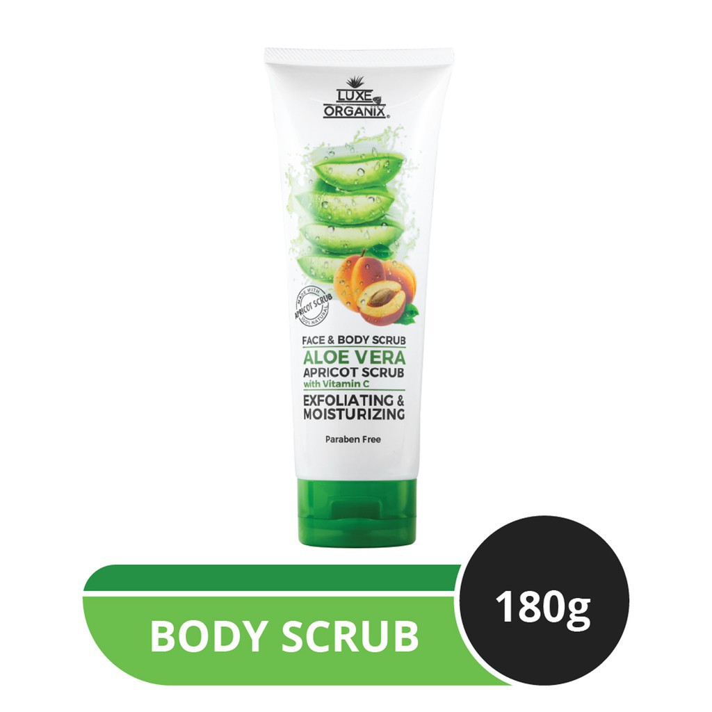 Luxe Organix Aloe Vera Apricot Scrub with Vitamin C Face & Body Scrub