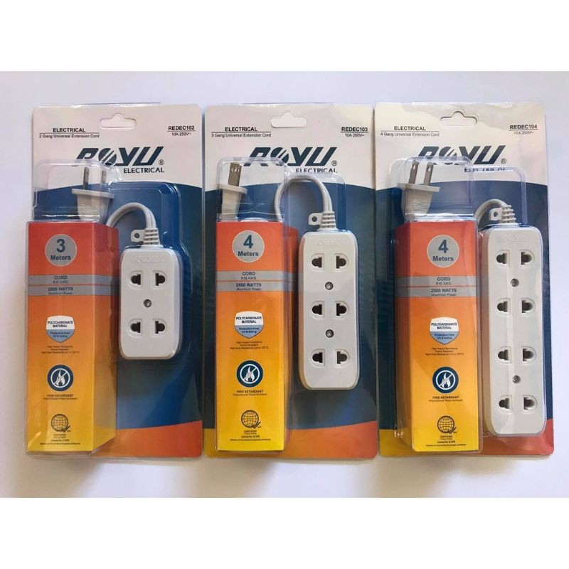 royu extension /extension outlet/ extension cord/2g 3g 4g Shopee