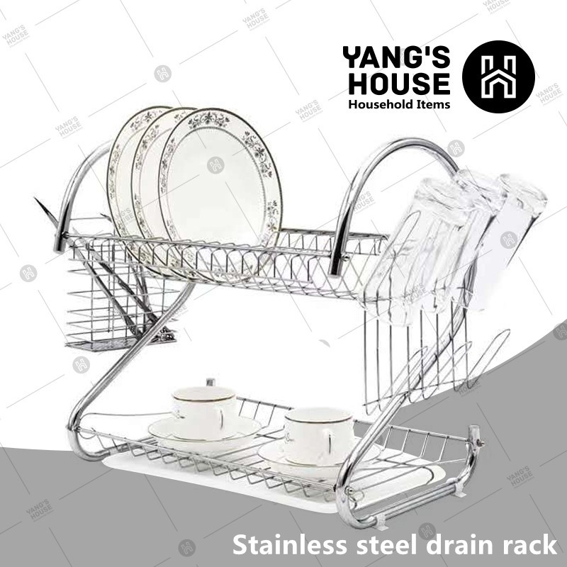 COD 2 in 1 ARRIVAL 2 LAYER STAINLESS DISH DRAINER Shopee Philippines