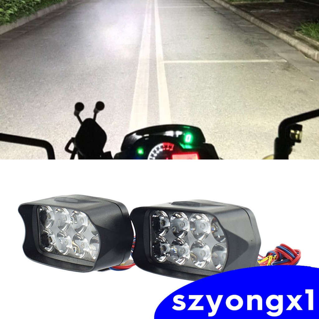 Best sale Motorcycle 12V 8 LEDs 2pcs Auxiliary Headlights Fog Light