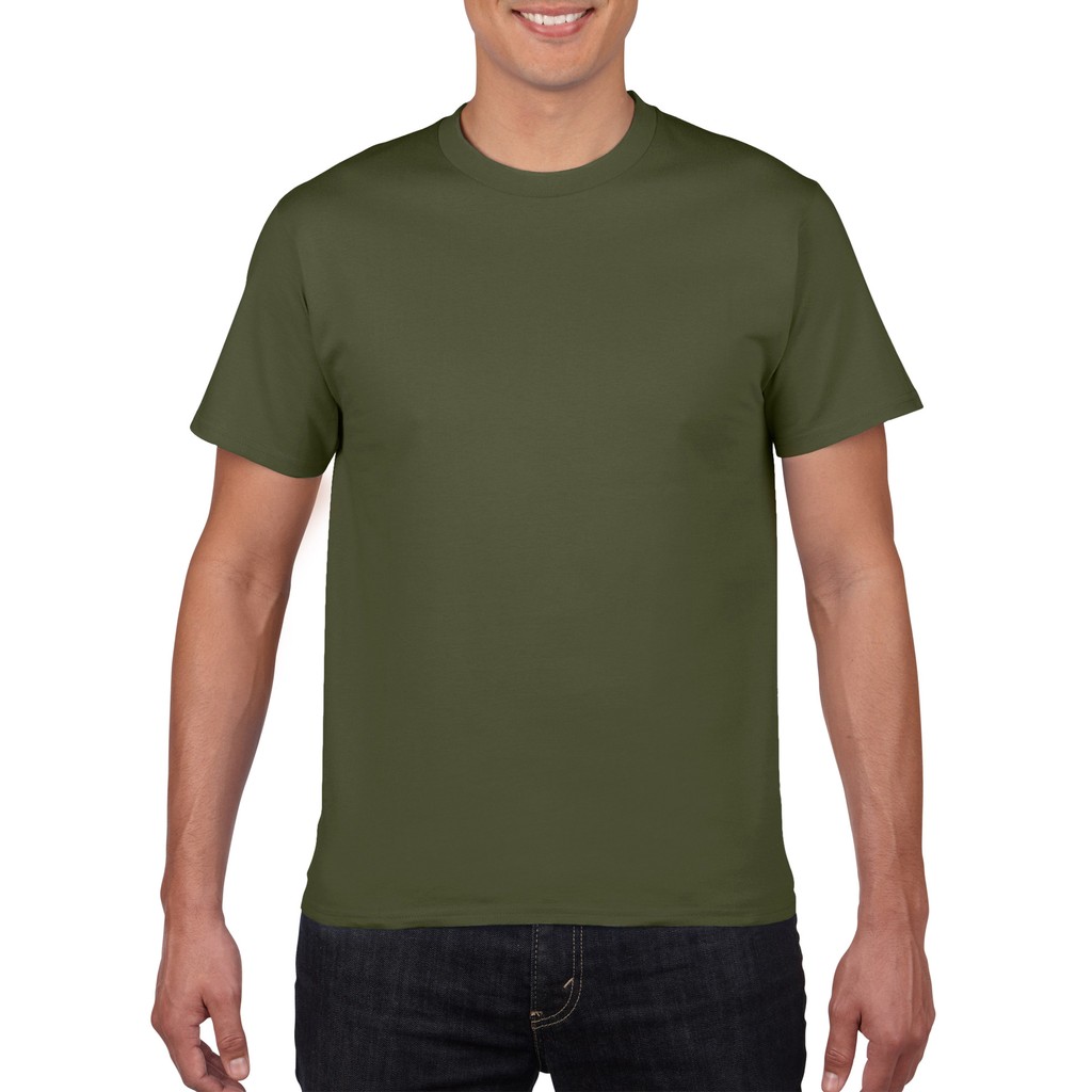 Gildan Premium Cotton Adult T Shirt Military Green Shopee Philippines