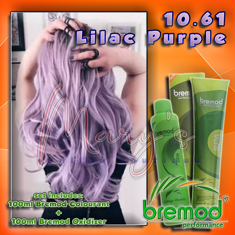 Bremod Hair Color 10.61 Lilac Purple 100ml with Oxidizing Cream 100ml