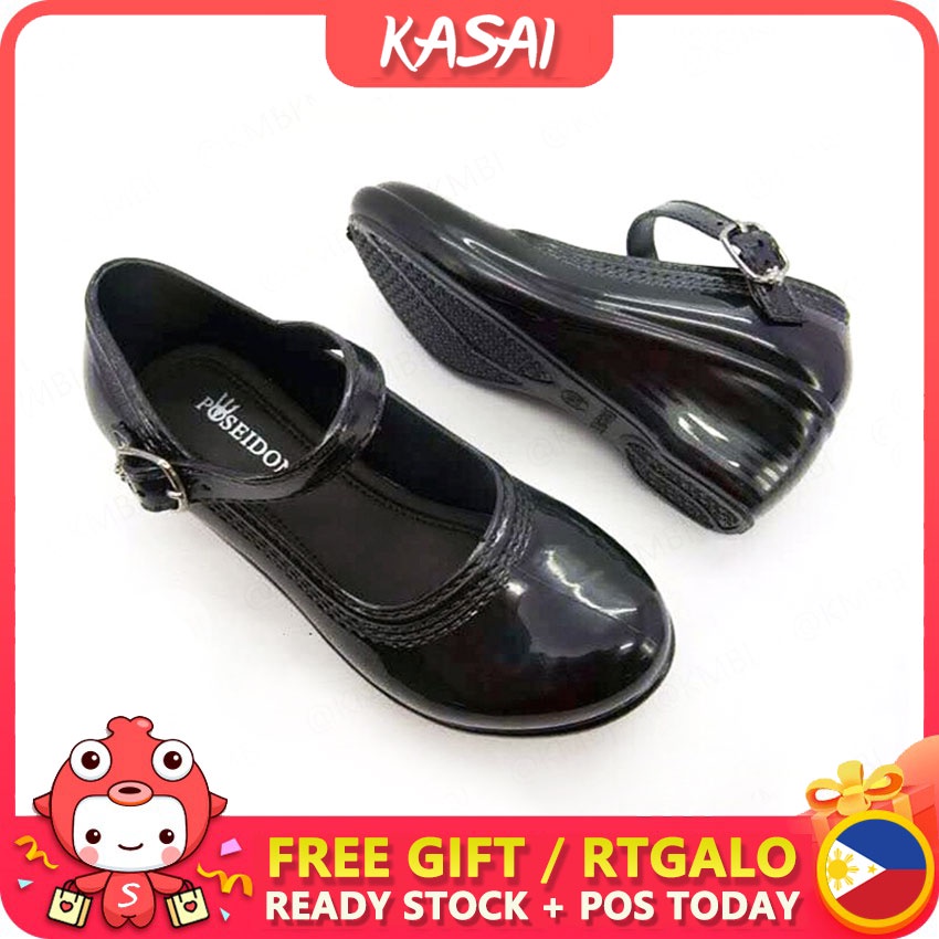 SHUTA Kids black school shoes for girls Wedge heel shoes fashion kids ...