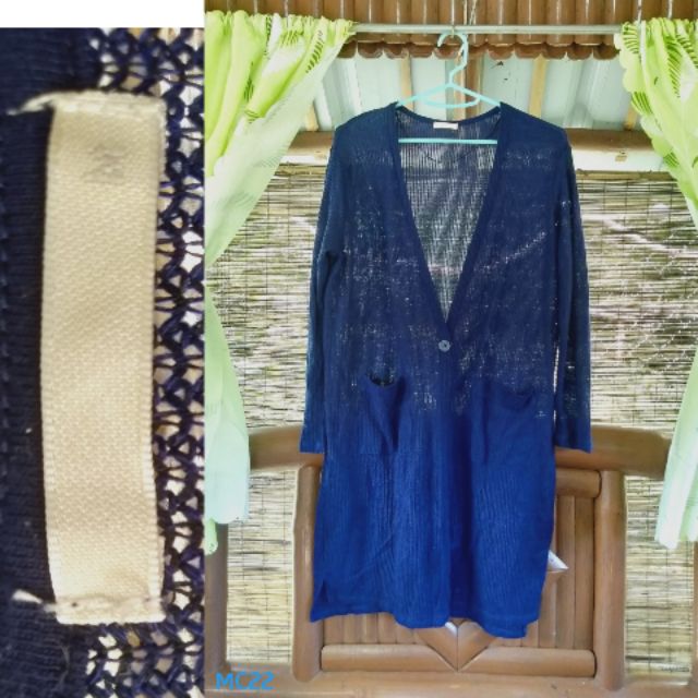 navy blue long cardigan