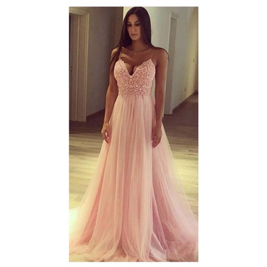 pink dinner gown