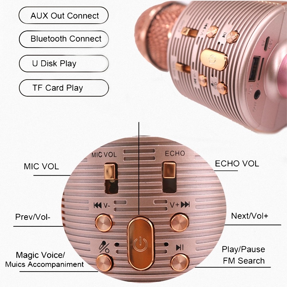 wireless microphone hifi speaker v6