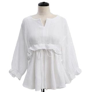 White Blouse  Women Vintage Cotton Linen Blouses  Tops Black 