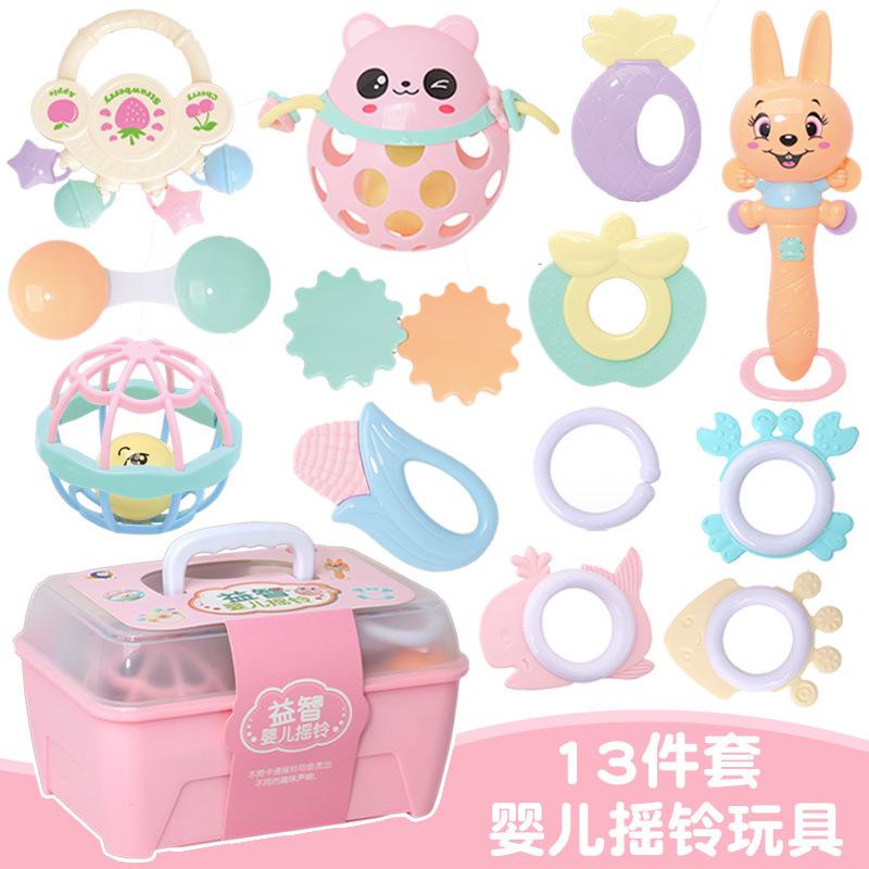Portable gift box baby toy rattle 13piece set puzzle rattle ng mga