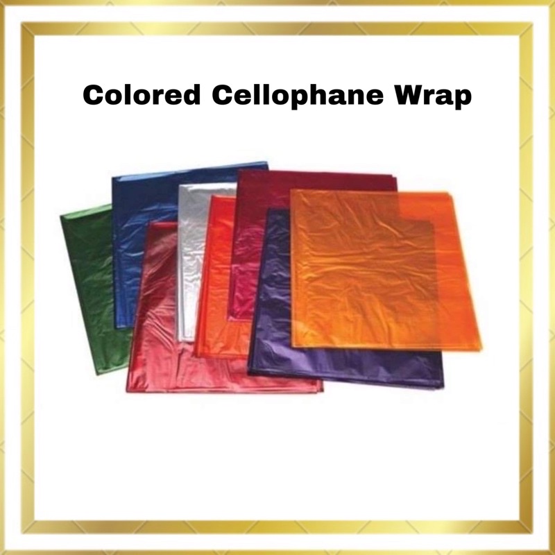 10pcs Colored Plastic Cellophane for Gift Wrapping, Candy Wrapping, Yema Wrapping Shopee