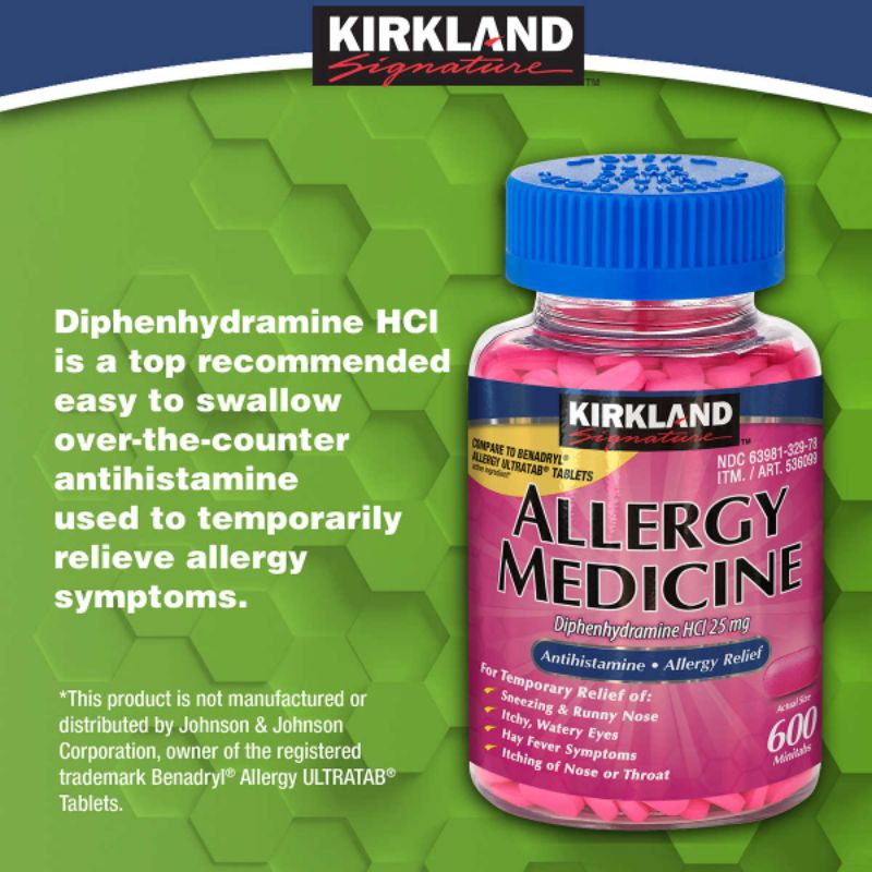 KIRKLAND ALLERGY MEDICINE 25MG, 600 MINITABS Shopee Philippines