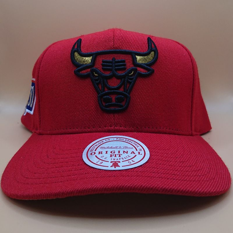 Authentic Mitchell and Ness Chicago Bulls 50th NBA Snapback | Shopee ...