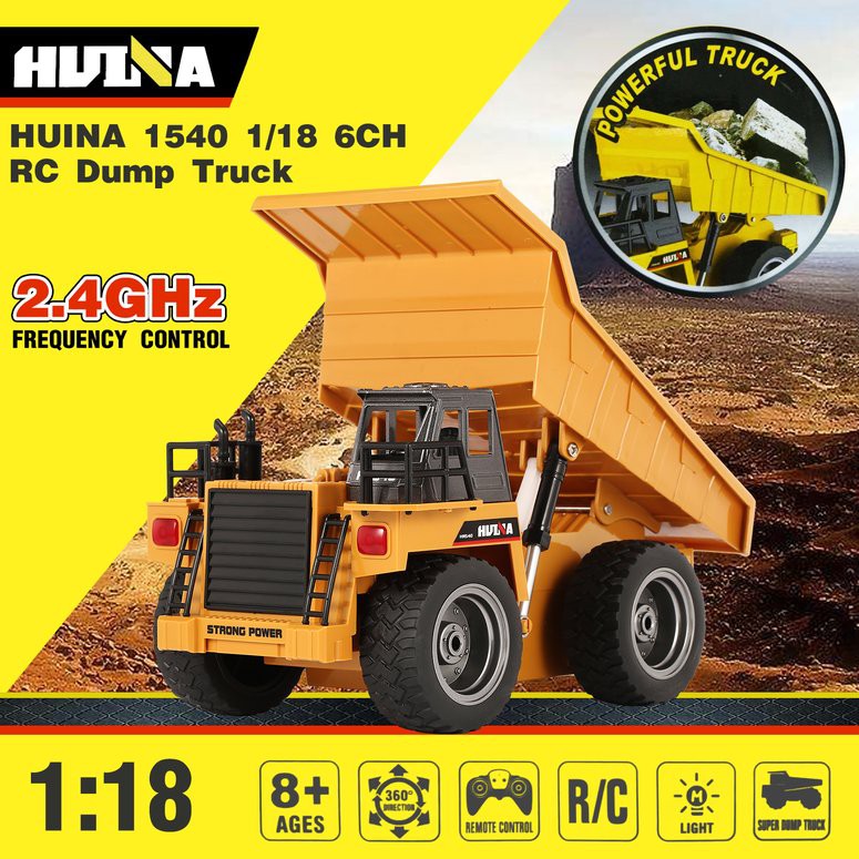 Remote Control Dump Truck Full Function 1:30 2.4G RC 6-CH Toy Kids  Boys Gift 