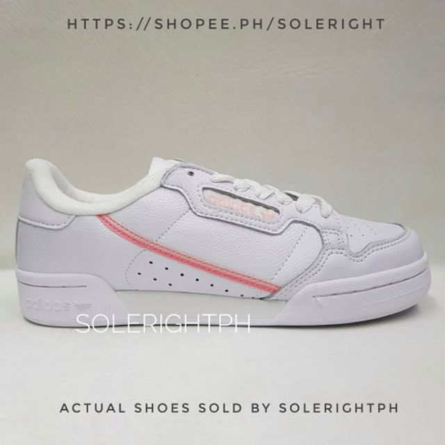 adidas continental pink and white
